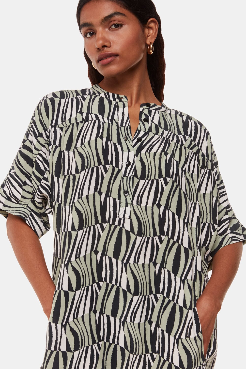 Petite Checkerboard Tiger Print Dress