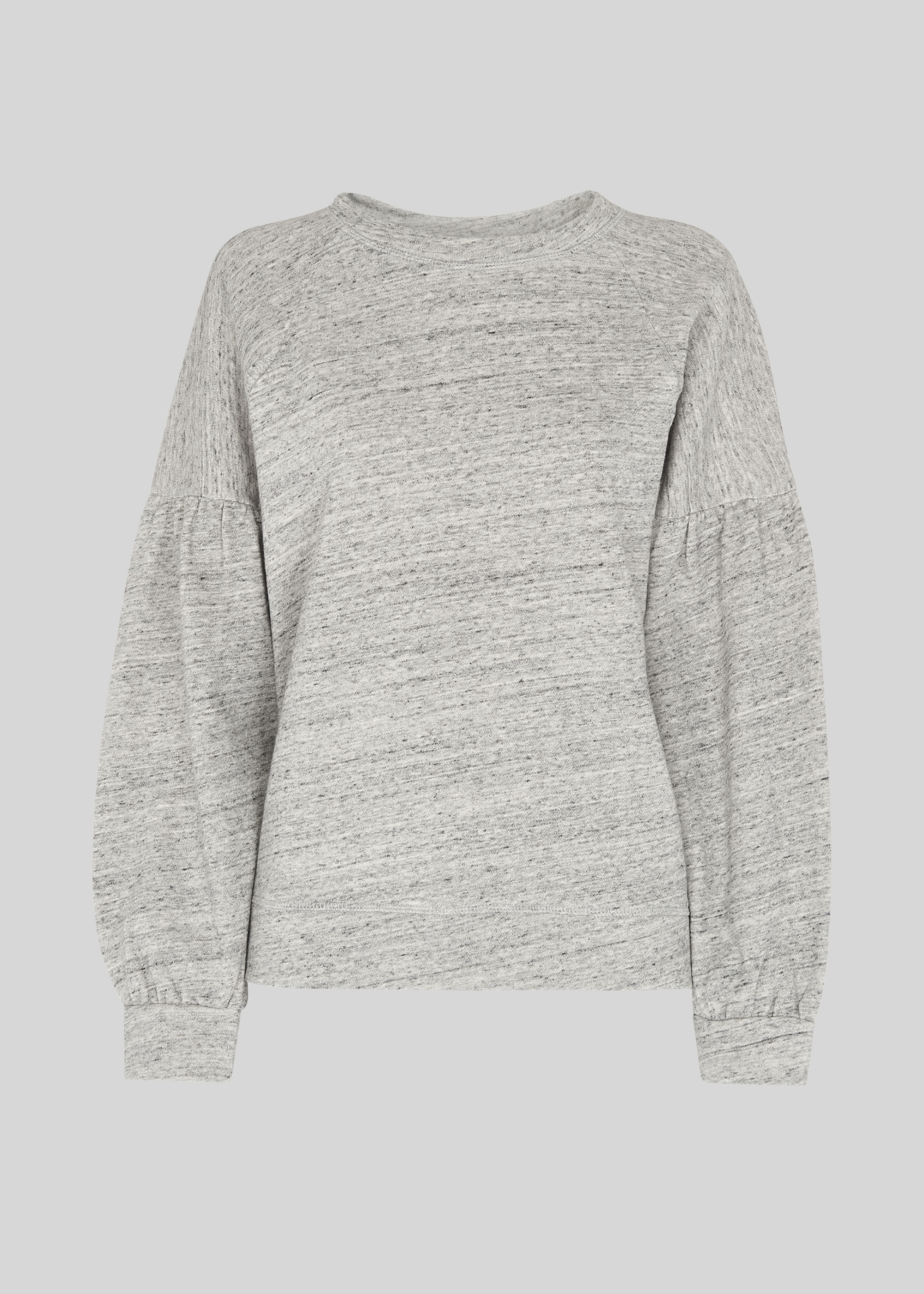 Grey Gathered Sleeve Sweatshirt