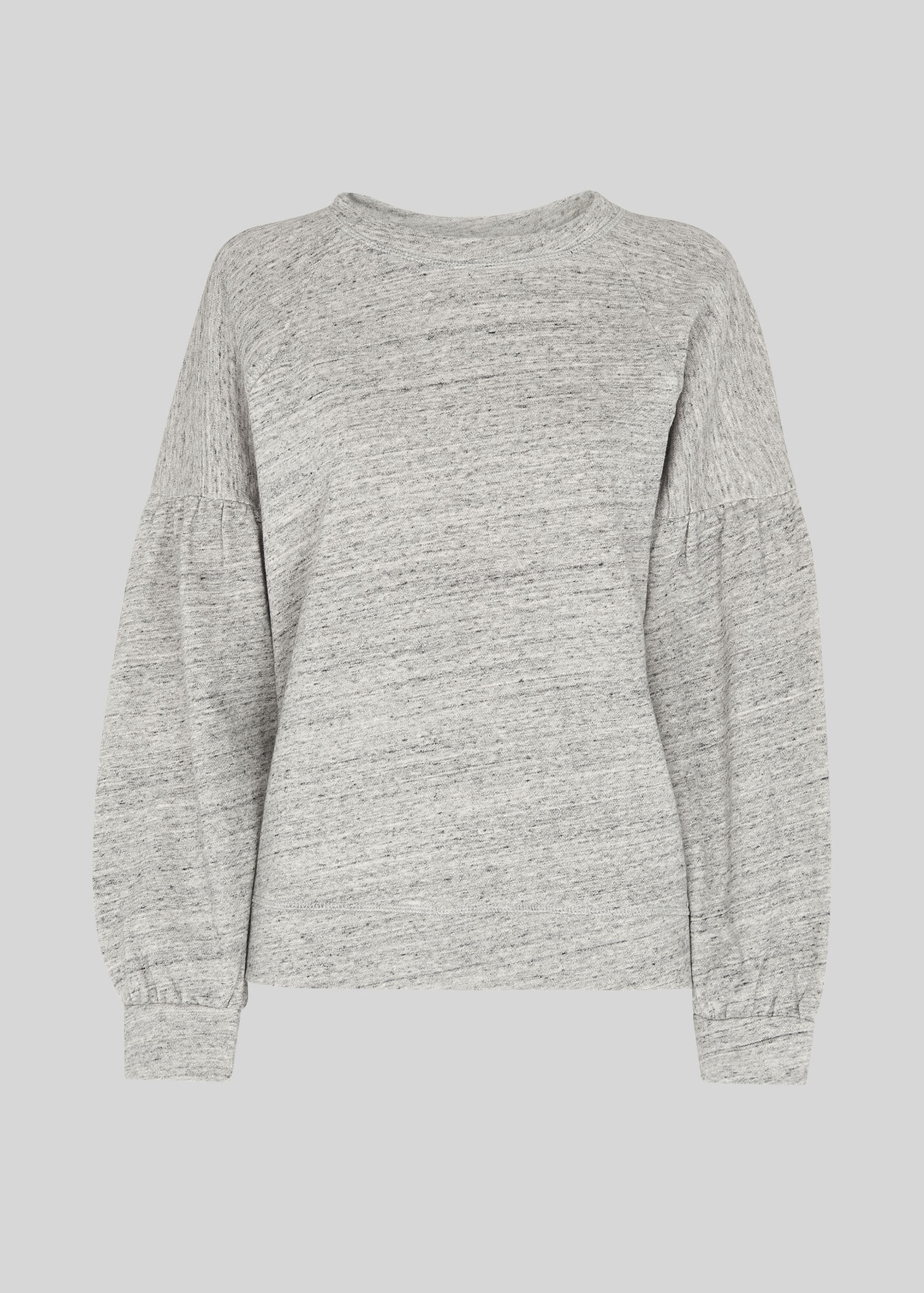 Grey Gathered Sleeve Sweatshirt WHISTLES