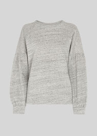Gathered Sleeve Sweatshirt Grey