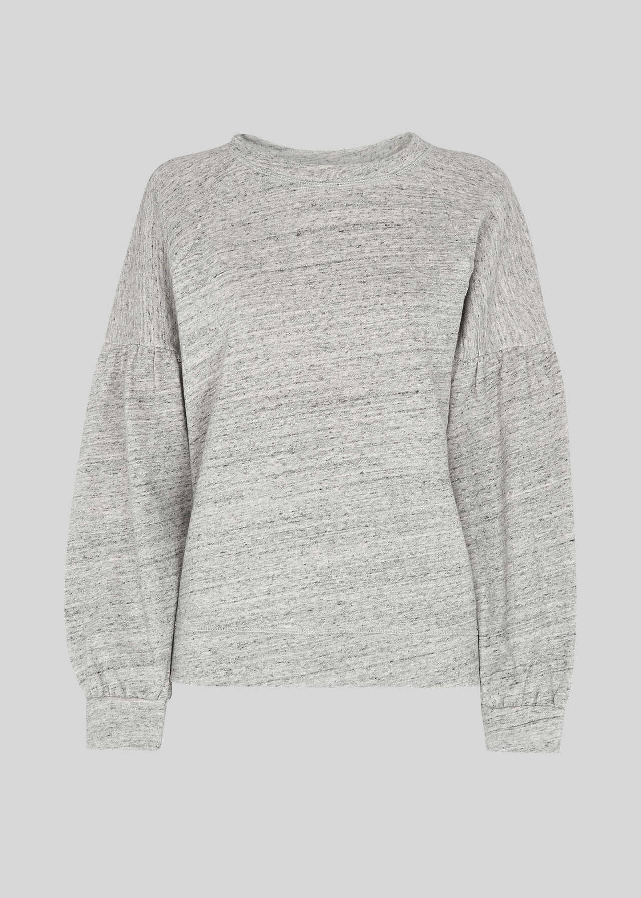 Gathered Sleeve Sweatshirt Grey