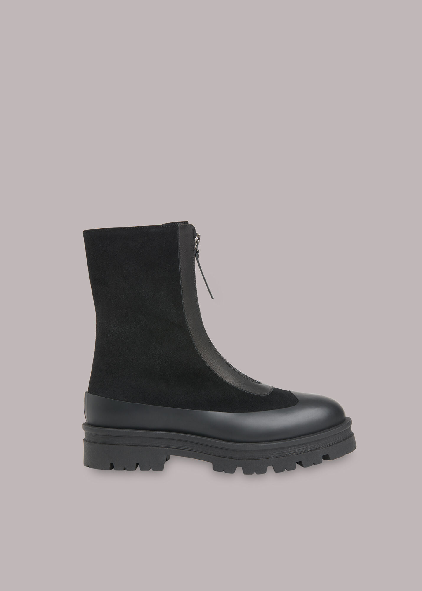 Zip front chunky best sale boots