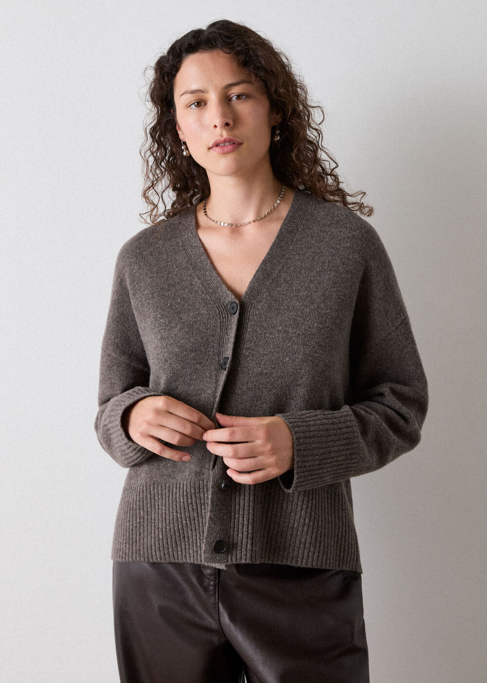 Wool V Neck Cardigan