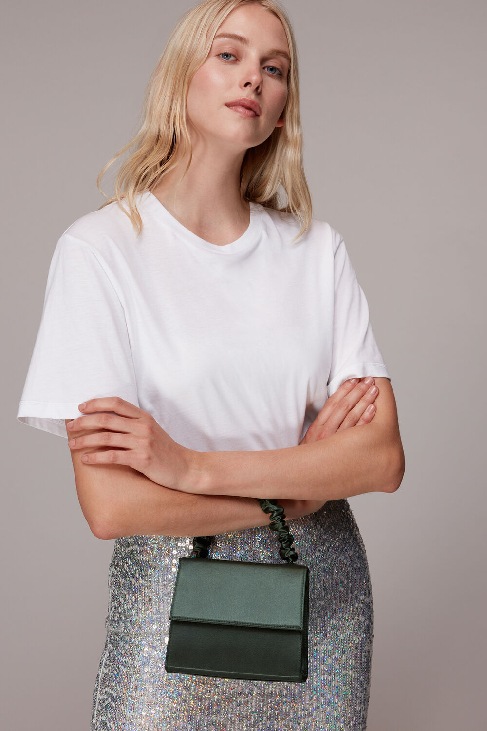 Payton Satin Top Handle Bag