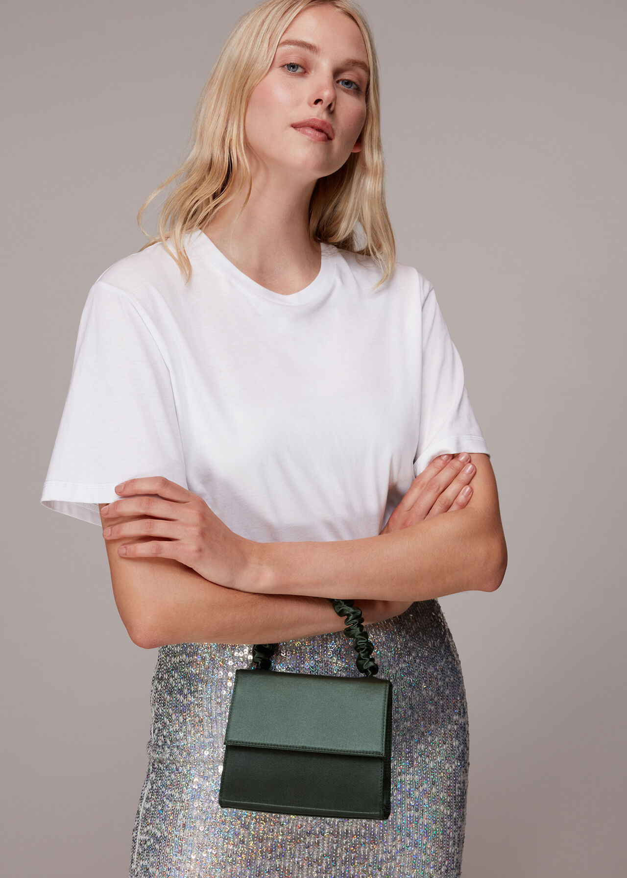 Payton Satin Top Handle Bag