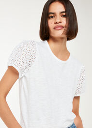 Broderie Puff Sleeve T-Shirt