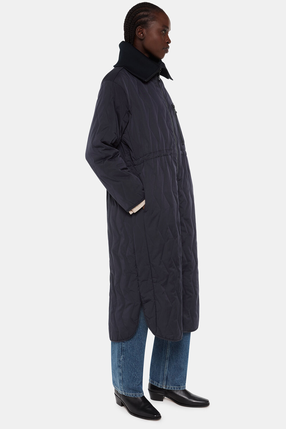 Navy Niara Quilted Coat