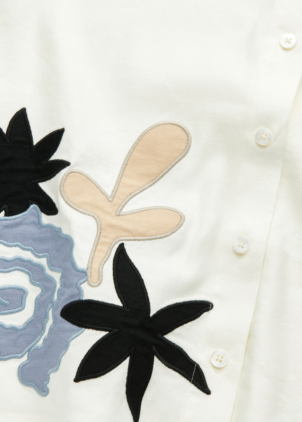 Applique Linen Blend Shirt