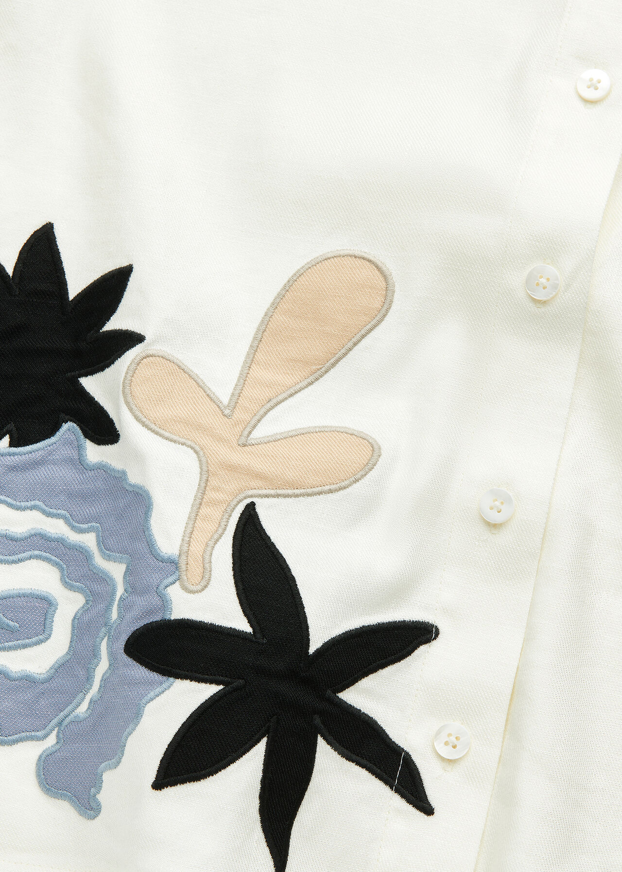 Applique Linen Blend Shirt