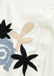 Applique Linen Blend Shirt