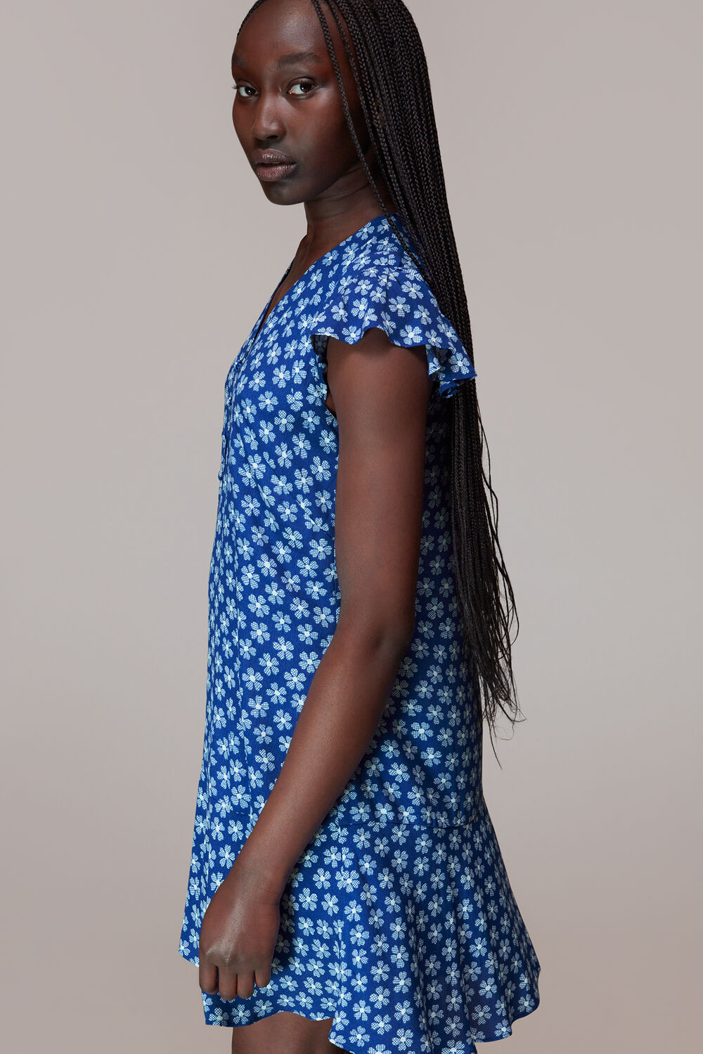Daisy Check Print Flippy Dress
