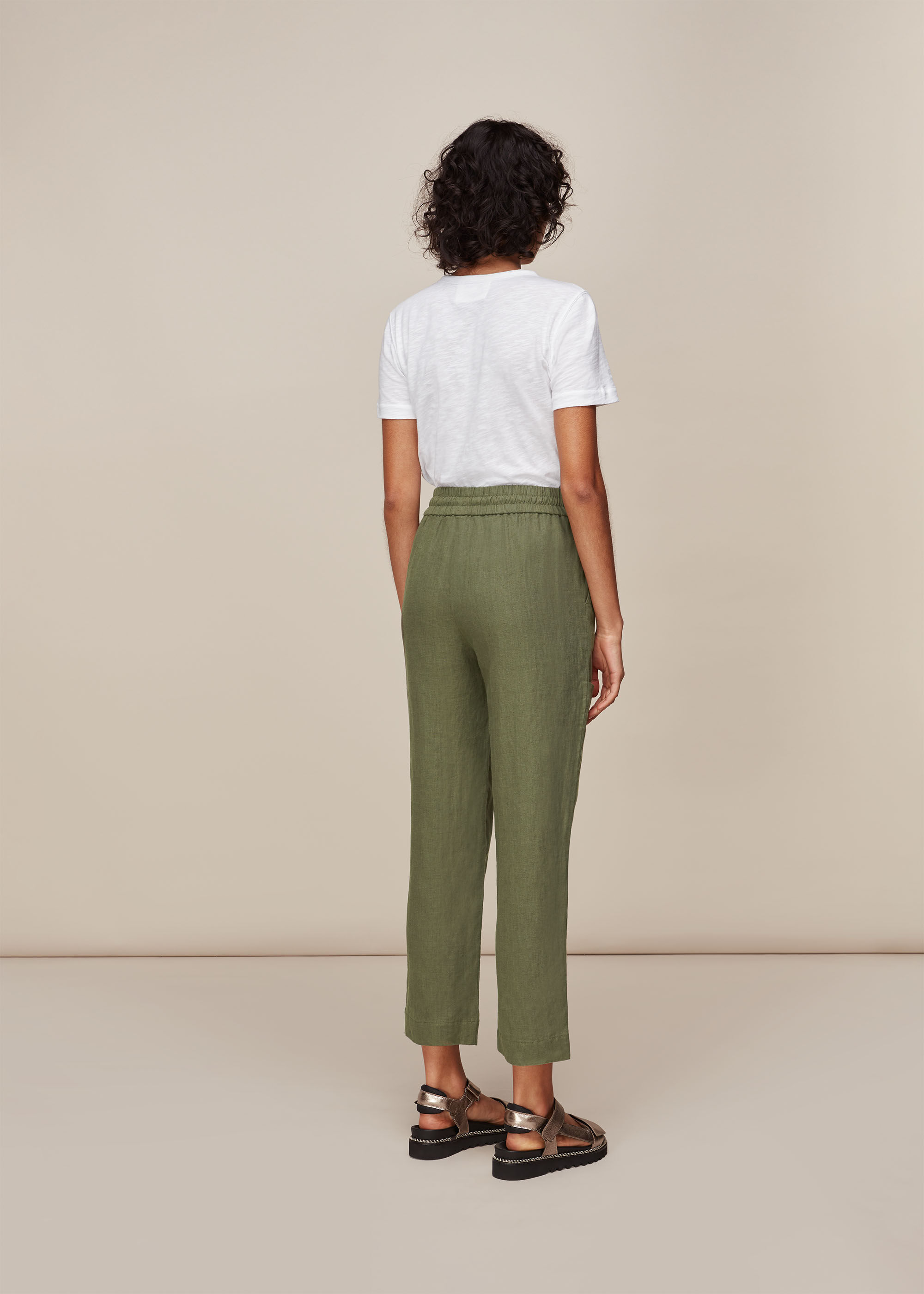 Khaki Linen Cargo Trouser | WHISTLES