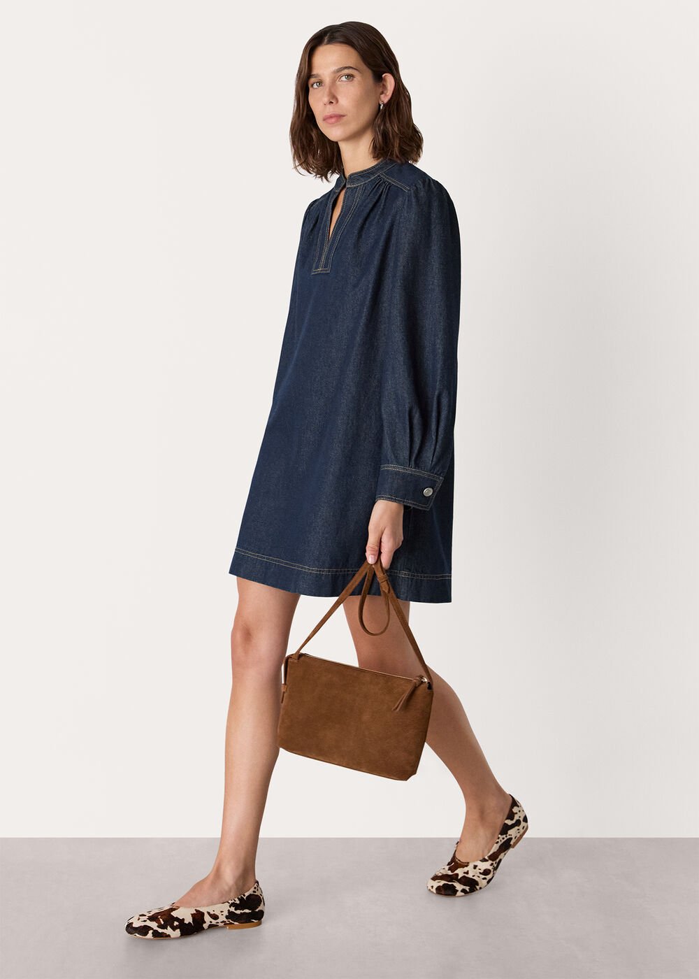 Long Sleeve Shift Mini Dress