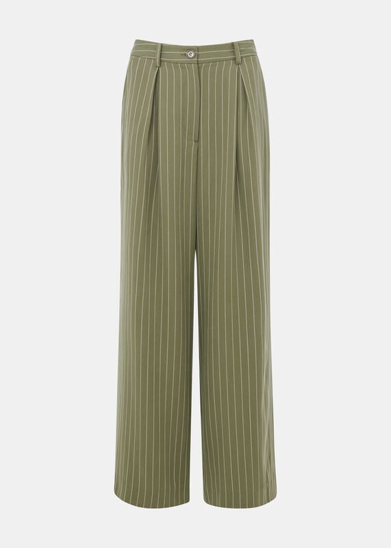Khaki Lottie Pinstripe Pants