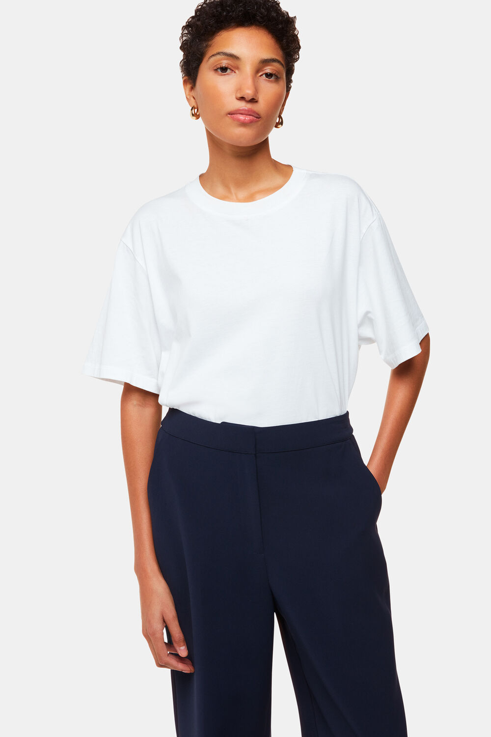 Navy Full Length Trouser