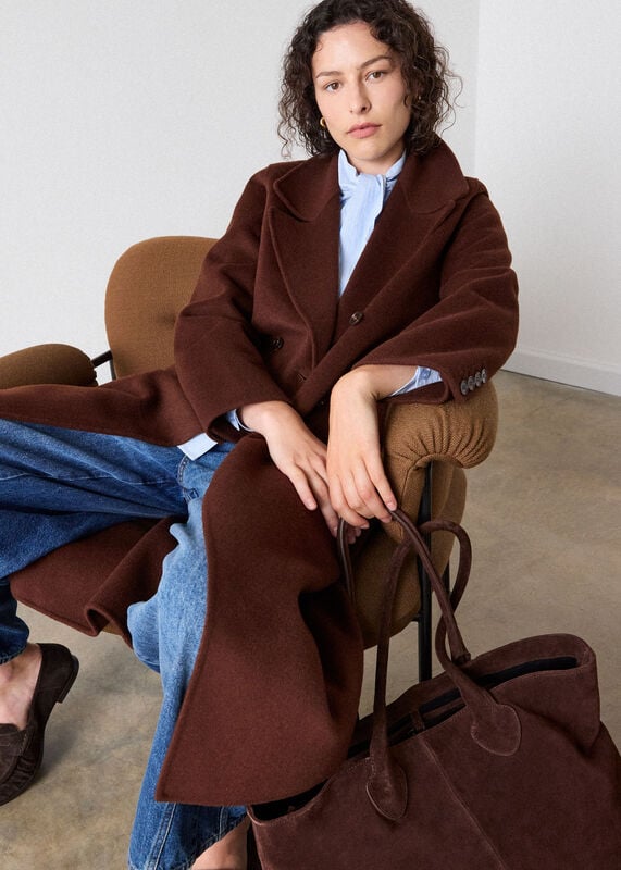 Brown Relaxed Double Faced Coat