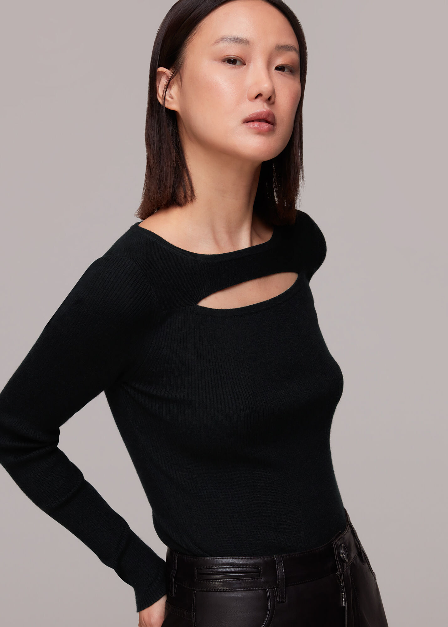 Cut Out Detailed Knit Blouse