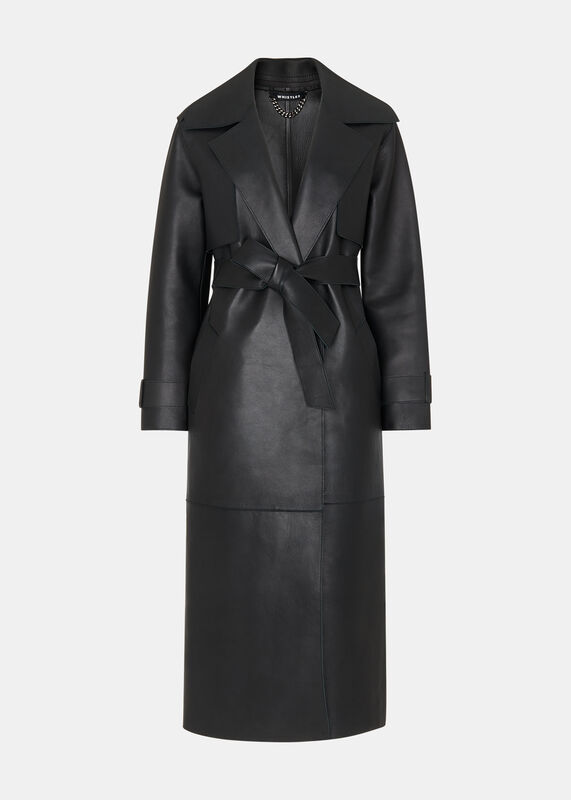 Black Faye Clean Bonded Trench Coat