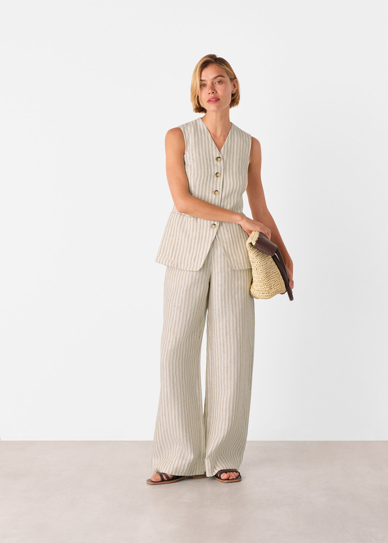 Linen Stripe Waistcoat