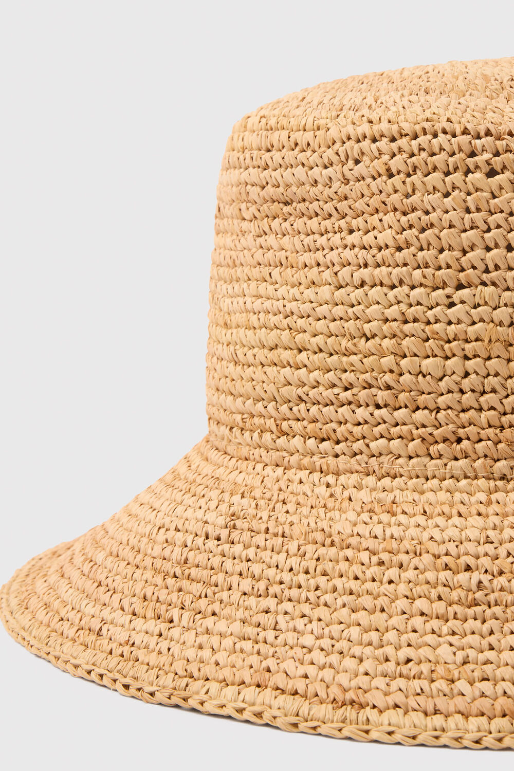Neutral Structured Straw Bucket Hat