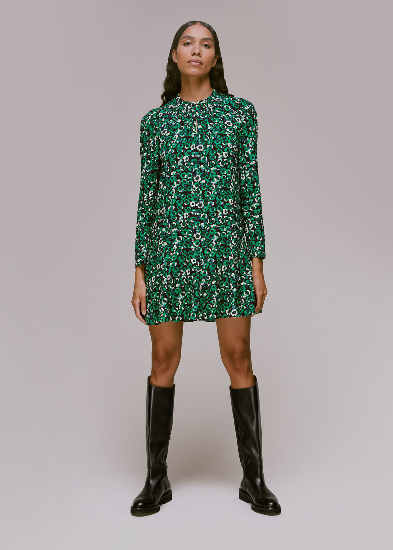 Green/Multi Millie Dandelion Floral Dress, WHISTLES