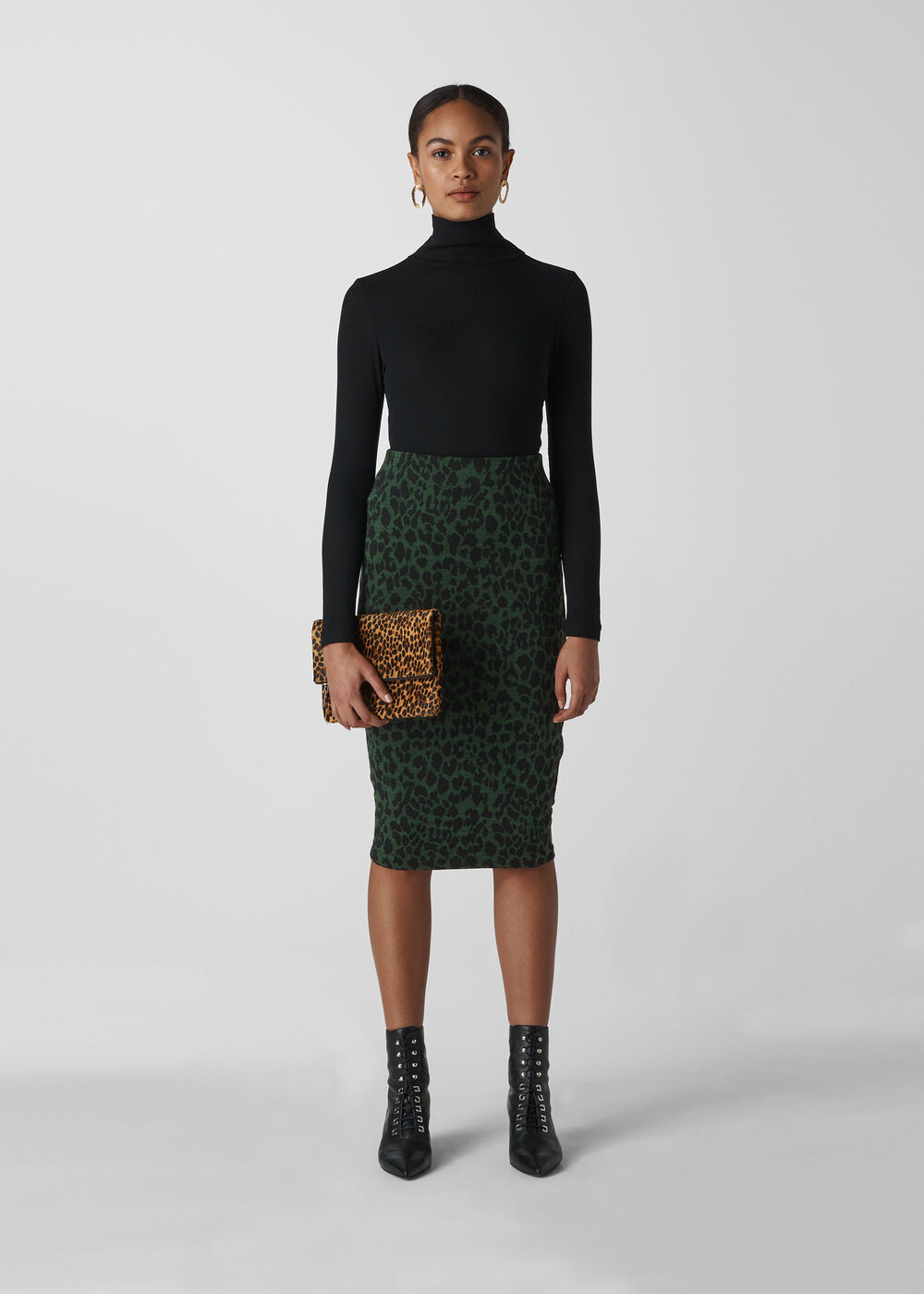 Animal Jacquard Tube Skirt Green/Multi