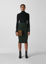 Animal Jacquard Tube Skirt Green/Multi