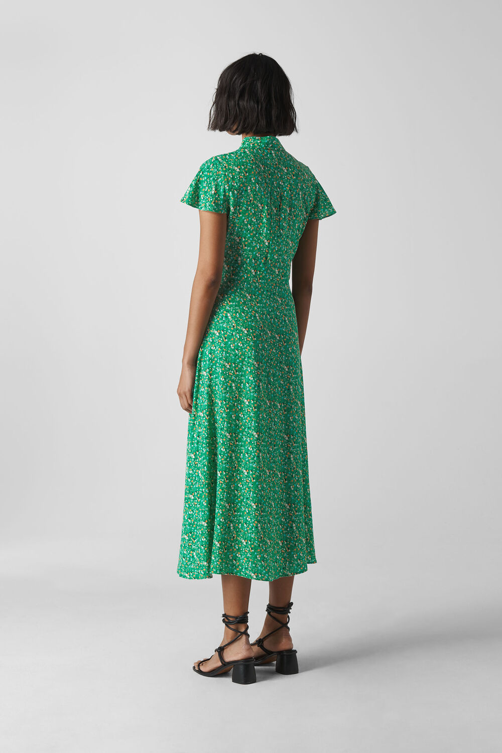 Ditsy Blossom Midi Shirt Dress