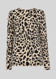 Brushed Cheetah Crew Neck Knit Leopard Print