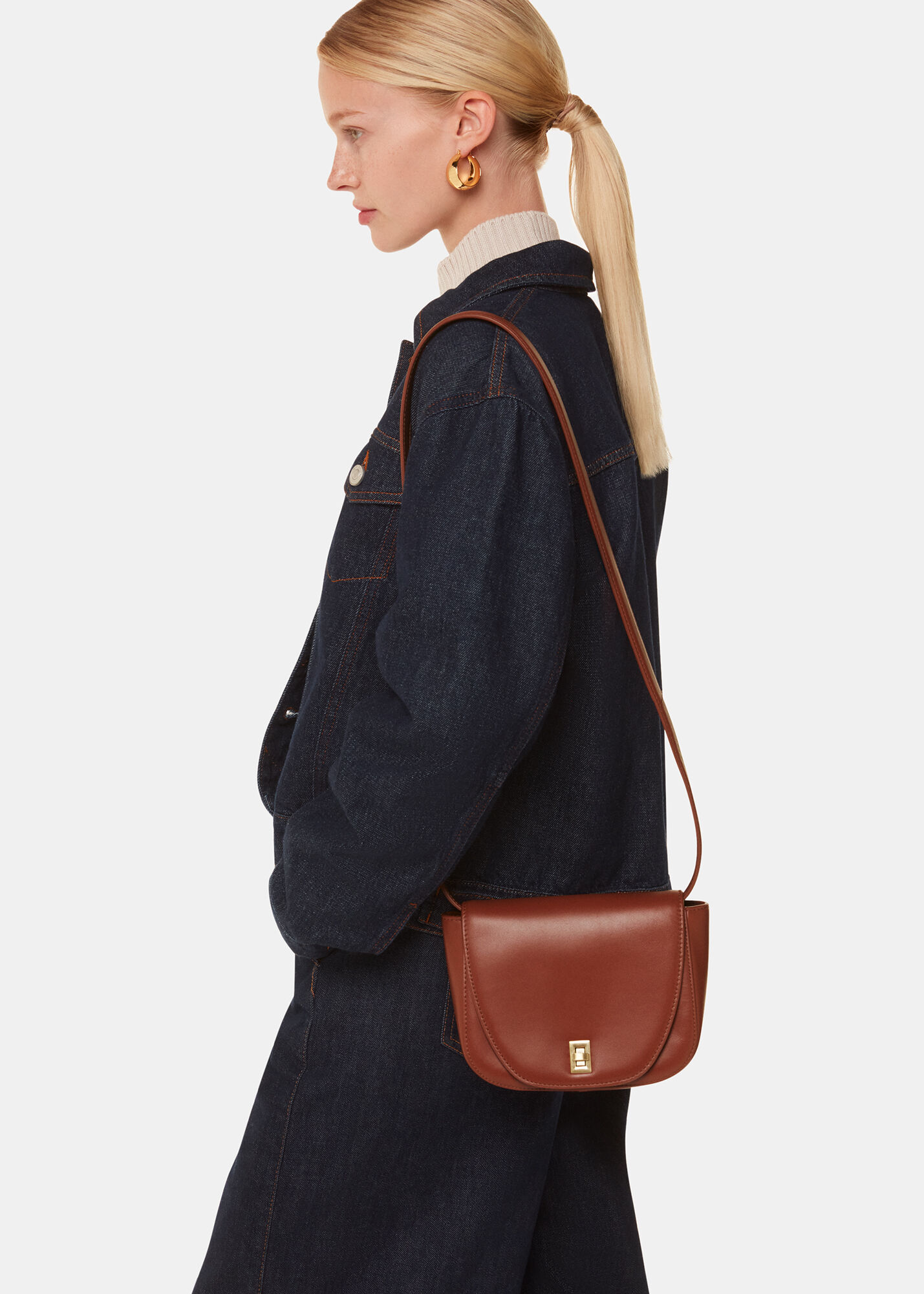 ans dotsloevner ショルダートップス(ブラウン) ans dotsloevner ショルダートップス(ブラウン)