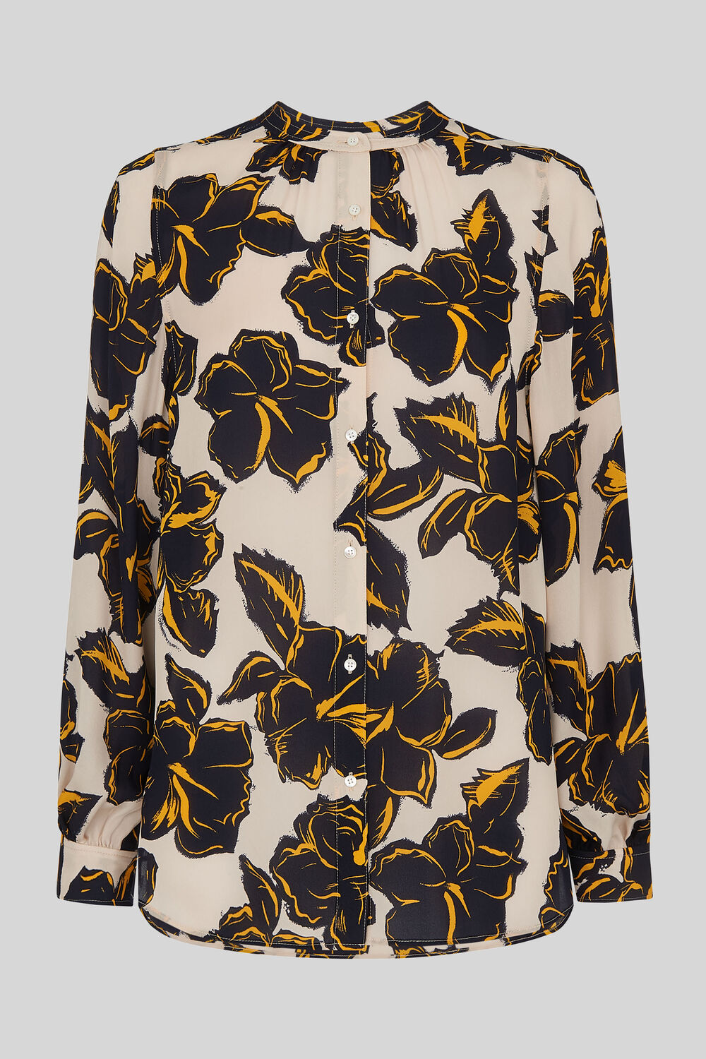 Tropical Flower Silk Shirt White/Multi