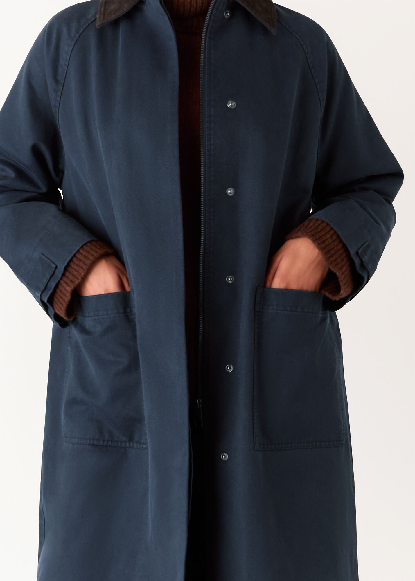 Navy Gabriella Waxed Overcoat | WHISTLES | Whistles US | Navy Gabriella Waxed Overcoat | WHISTLES | Whistles US |