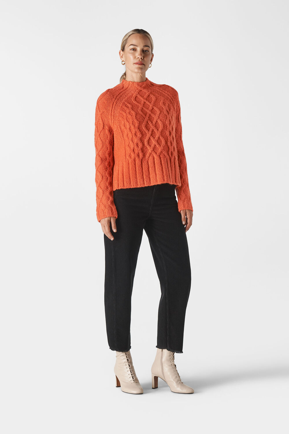 Modern Cable Knit Orange