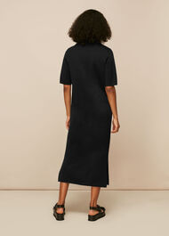 Collar Detail Midi Knit Dress
