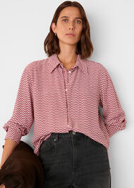 Geo Print Pleat Detail Shirt