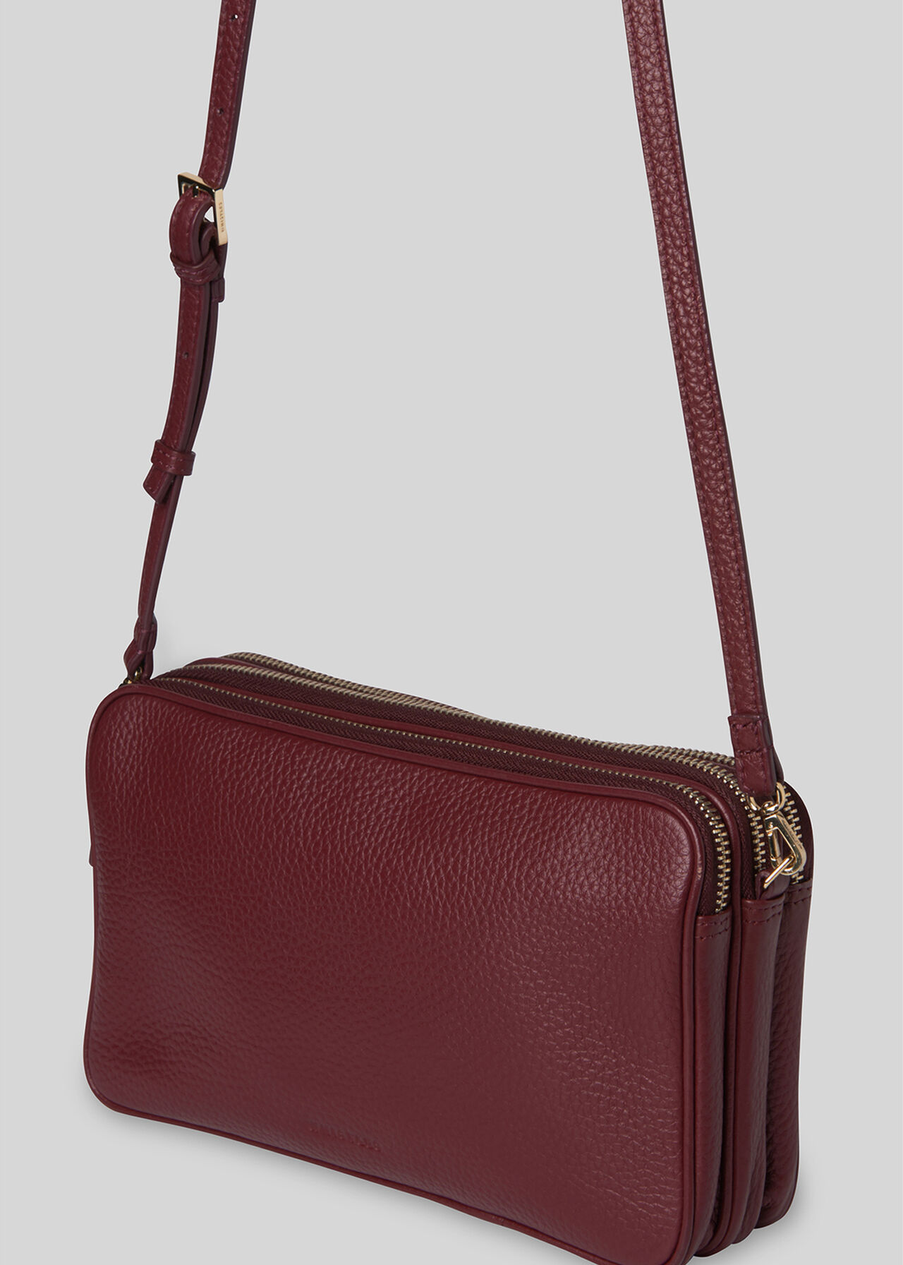 Plum Cornelia Triple Zip Bag WHISTLES Whistles ROW