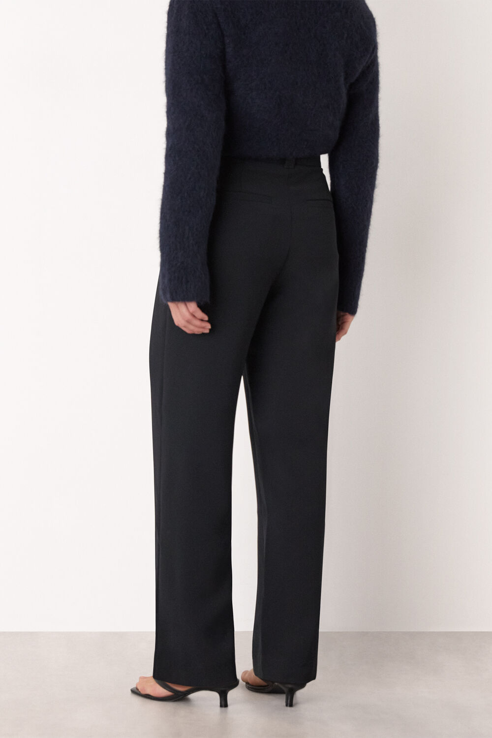 Black Harriet Tapered Crepe Trouser