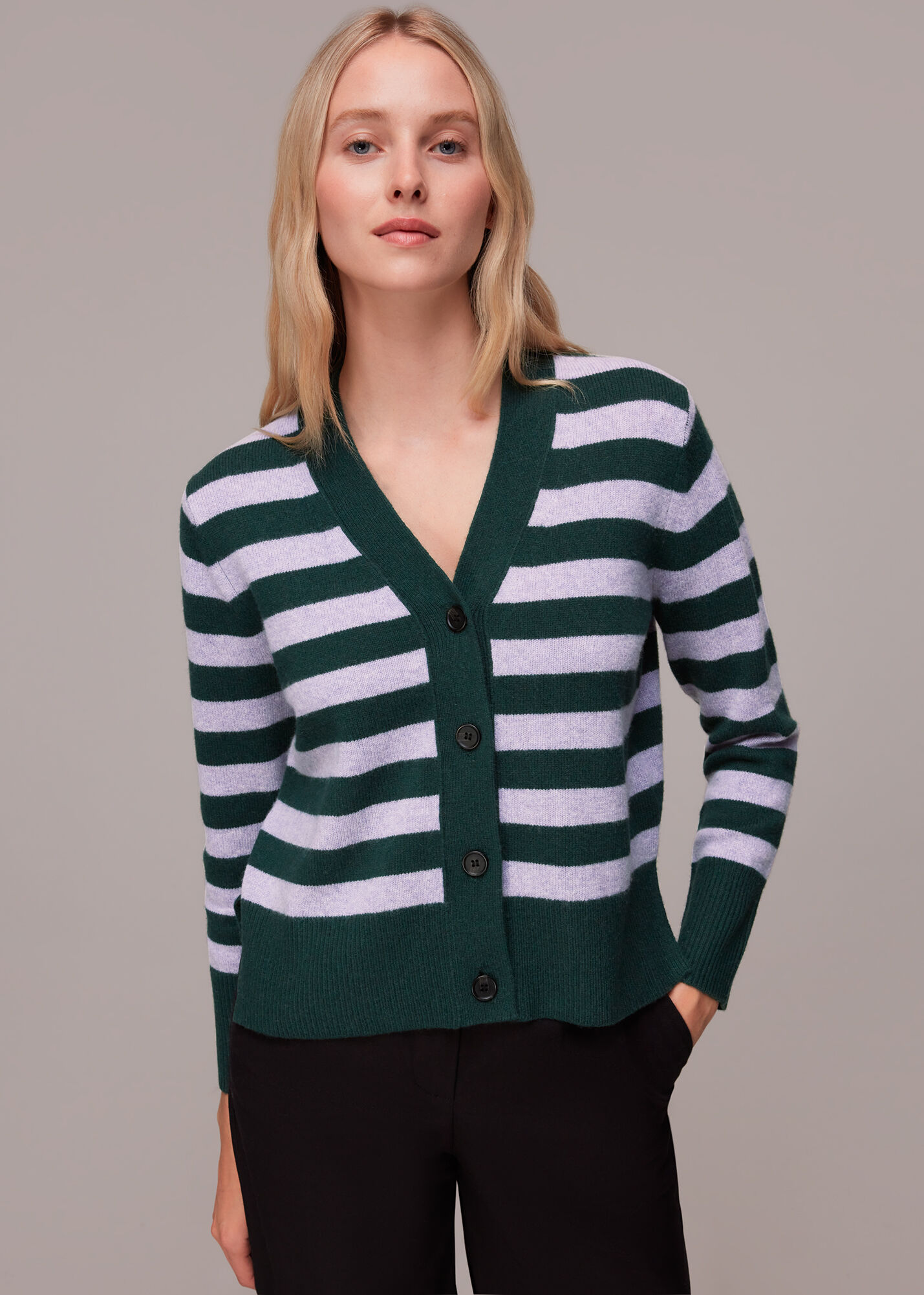 Cardigan striped top
