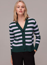 Stripe Wool Cardigan