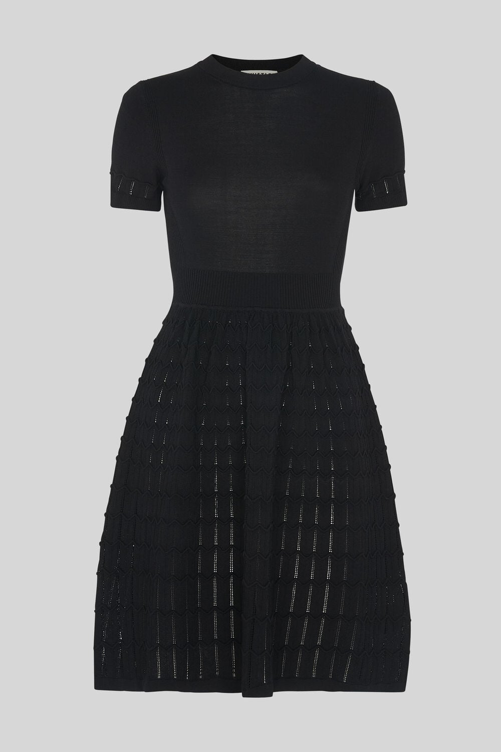 Zig Zag Fit And Flare Dress Black