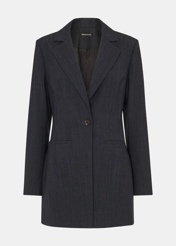 Grey Mia Elongated Waist Blazer