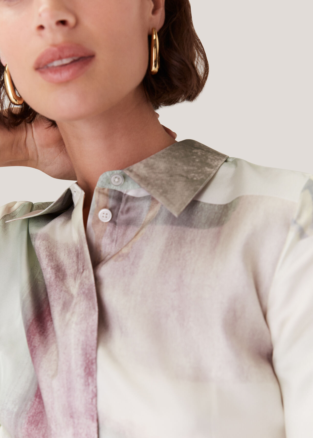Wild Horse Print Silk Shirt