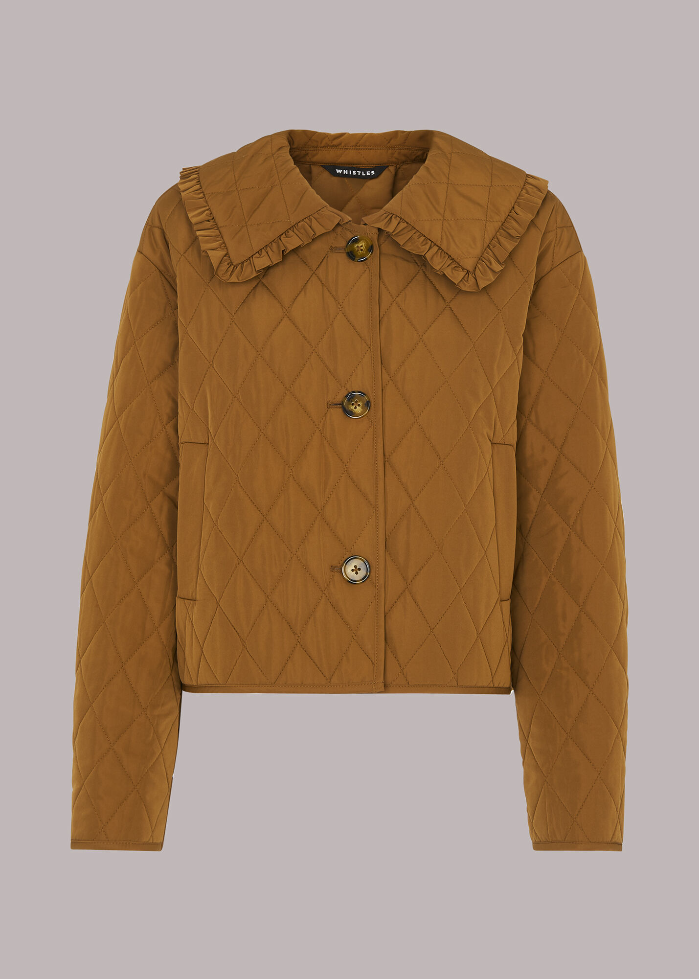 Quilted jacket with collar sales