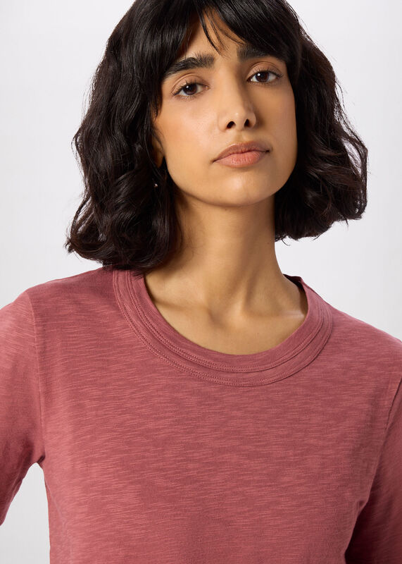 Dark Pink Rosa Double Trim T-Shirt