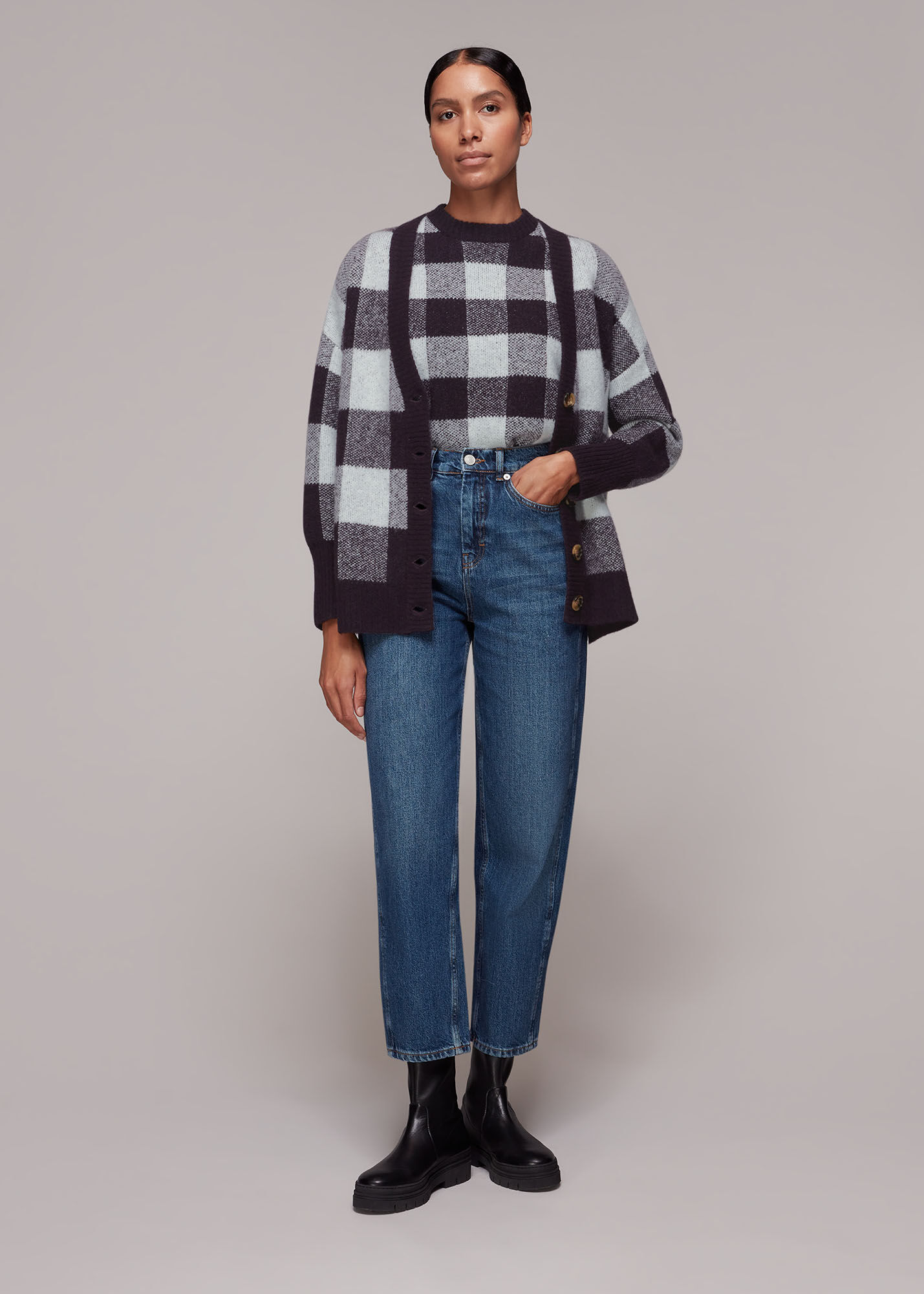 Multicolour Checked Cardigan WHISTLES