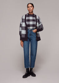 Checked Cardigan