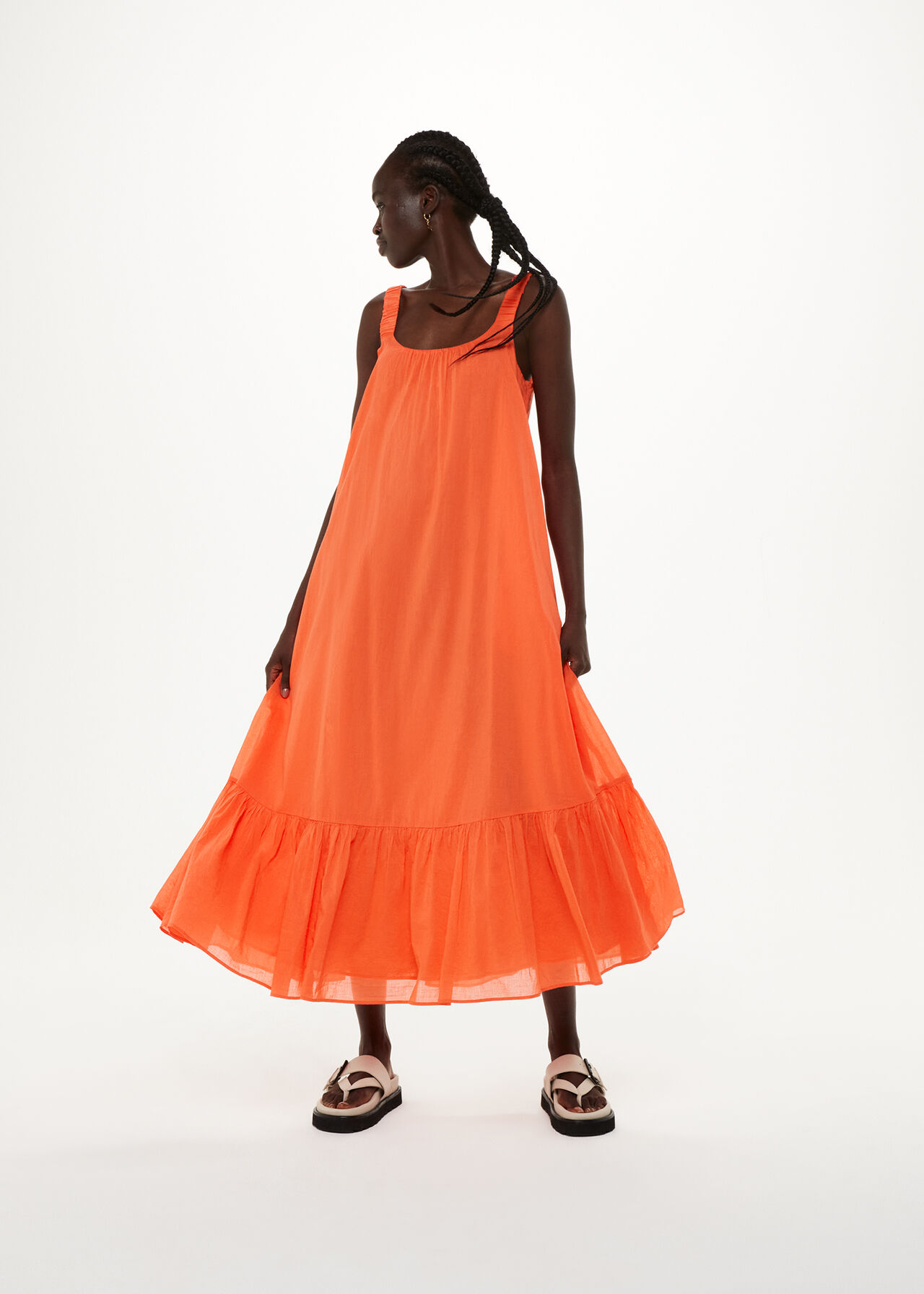 Coral/Multi Rhea Trapeze Dress, WHISTLES