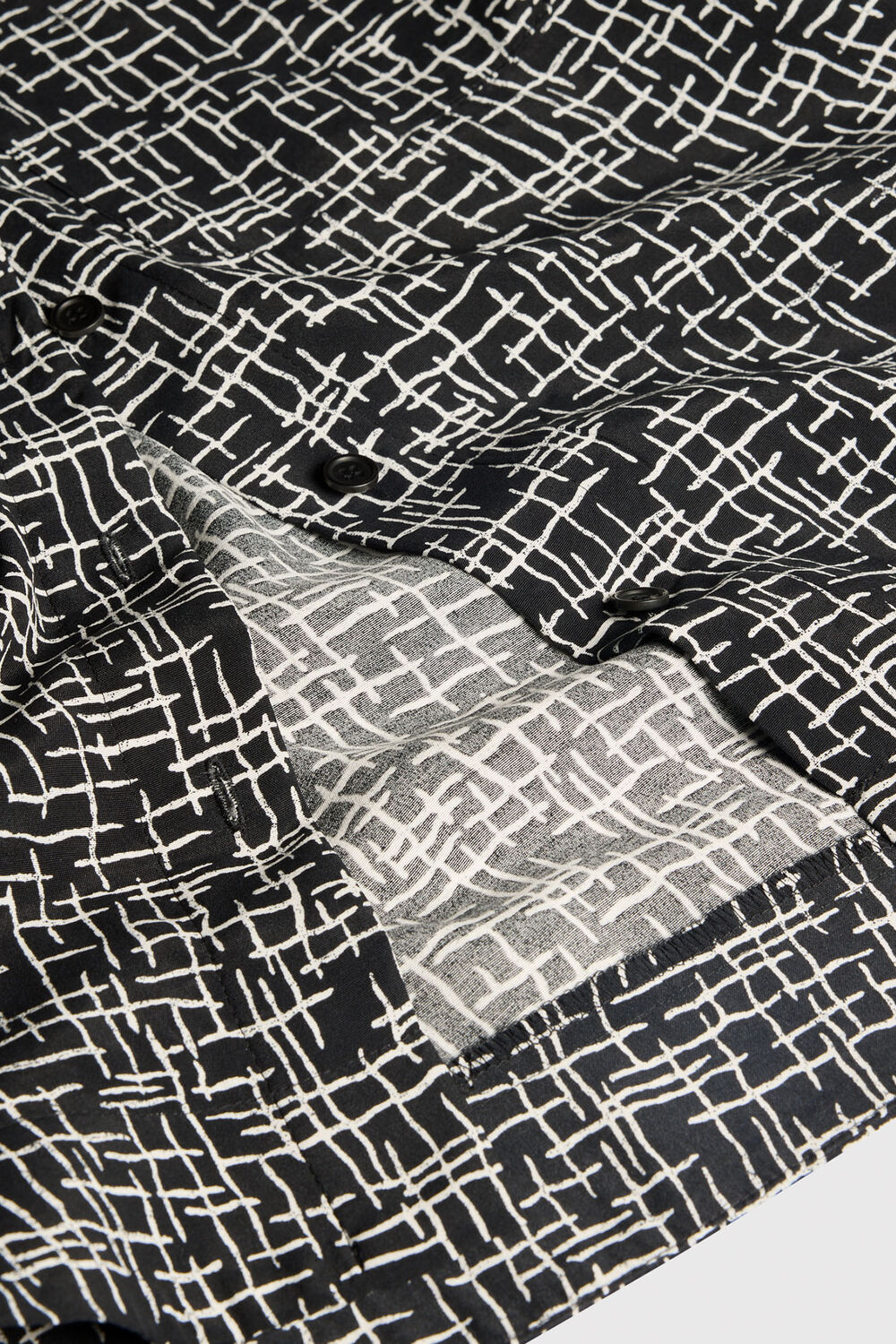 Black Woven Grid Shirt