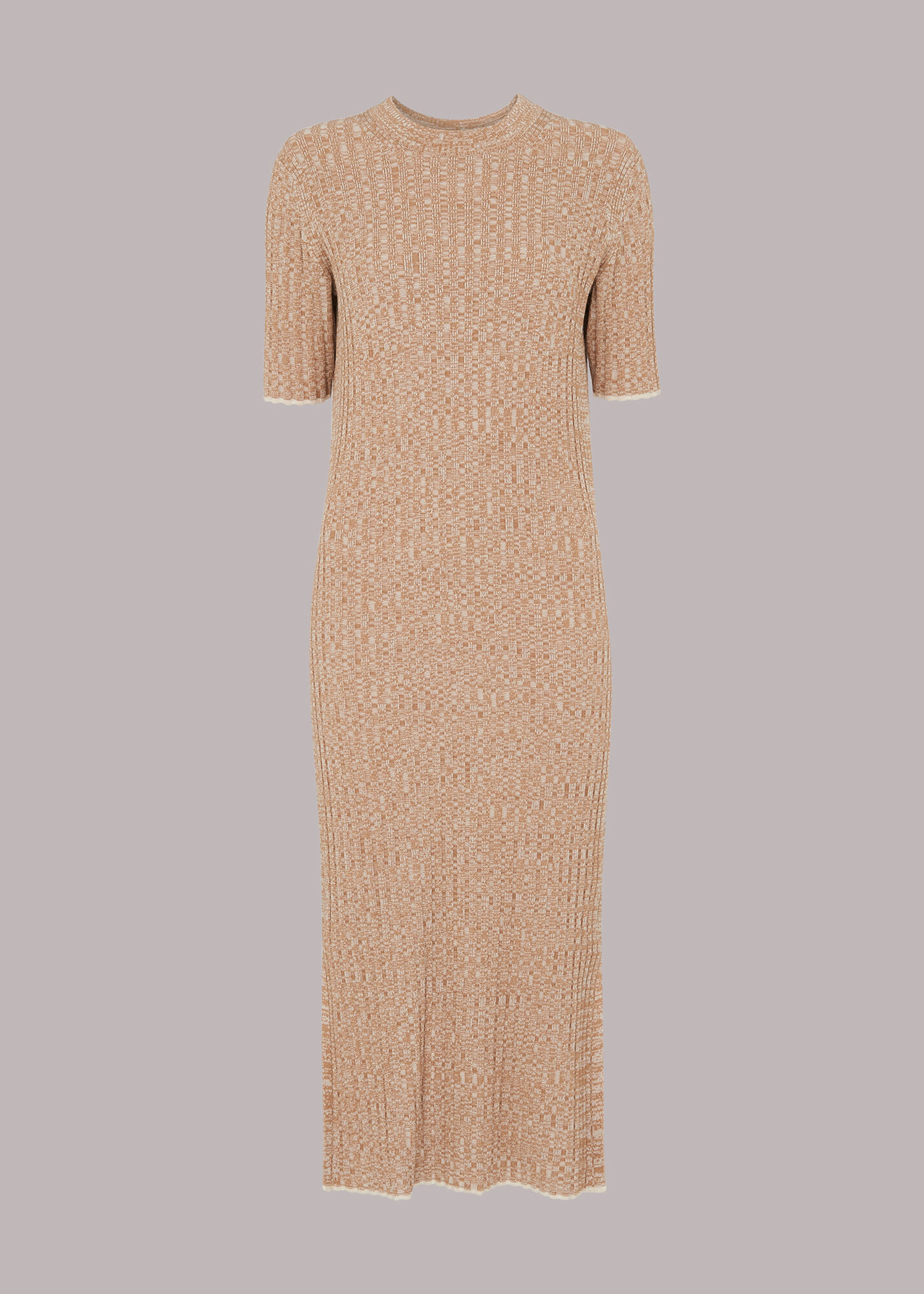 Oatmeal Eva Rib Knit Midi Dress 