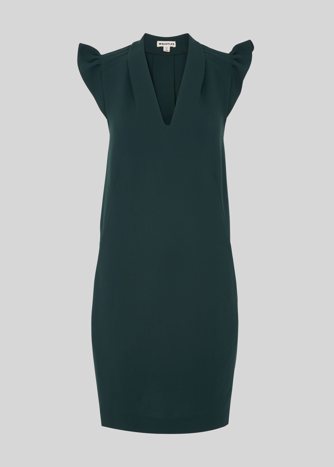 Safia Crepe Dress Dark Green